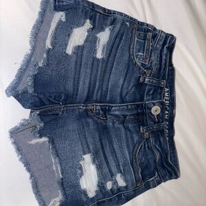 American Eagle Outfitters Distressed Blue Jean Shorts